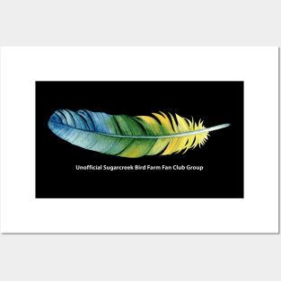 blue green feather Posters and Art